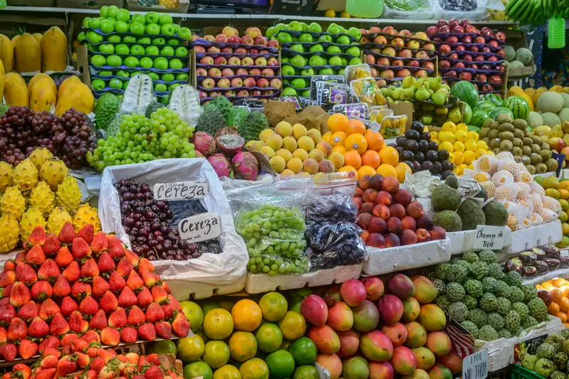 Cajas de fruta y verdura fresca